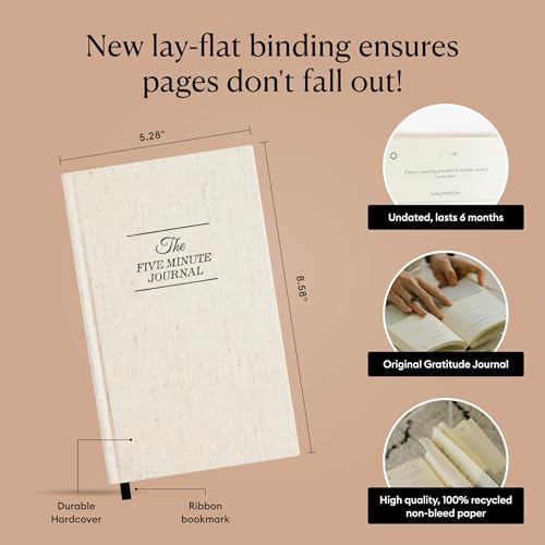 Gratitude Journal with Metal Pen, for More Happiness, Positivity, Mindfulness & Self Care, A Simple Effective Daily Mindfulness Journal, for Women & Men (White)