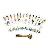 [Fujifilm Instax Mini Photo Clips] Goodlucky365 Cute Wooden Photo Clips for Fujifilm Instax Mini 8 7s 25 50s 90 Films (Elephant, Loving Heart, Alphabet), Pack of 34, with 32.8ft Hemp String