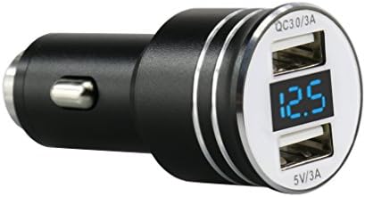 YEHTI FANG Fast Micro Dual USB Battery Charger with LCD Display (lights up) and Emergency Hammer - Car &amp; Auto Interior Cell Phone Accessories Samsung iPhone 7 6s Plus Galaxy S7 S6 Edge Note 4 5 lg