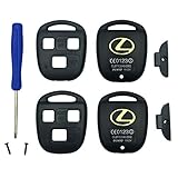 Replacement Keyless Entry Key Fob Case Fit Lexus ES GS GX IS LS LX RX SC Remote Control Key Combine 3 Buttons Replacement Car Key Shell Casing Blank Without Blade (Black pack 2)