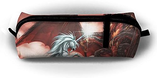 Unicorn And Dragon Holy Battle Full All Over Print Pencil Case Smooth Cosmetic Makeup Bag Case Pencils Holder Colored Roll Pouch Use In School Office Art Drawing