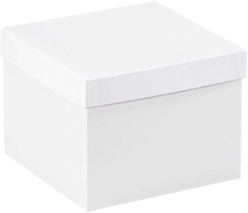 BridalSource 8" x 8" x 6" White Deluxe Cake Box Bottoms (5), 5 Pack