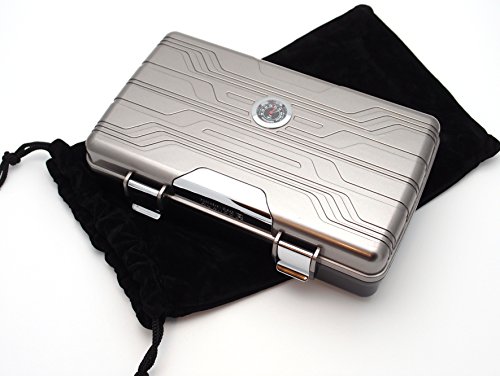 Waterproof Cigar Travel Humidor for 10 Cigars - Integrated Hygrometer and Humidifier Included - 2 Trays - Thumbnail 4