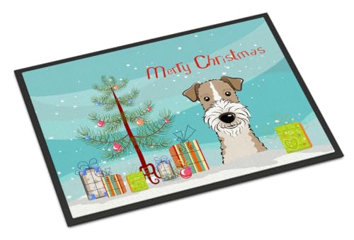 Caroline's Treasures BB1619MAT Christmas Tree and Wire Haired Fox Terrier Doorm…