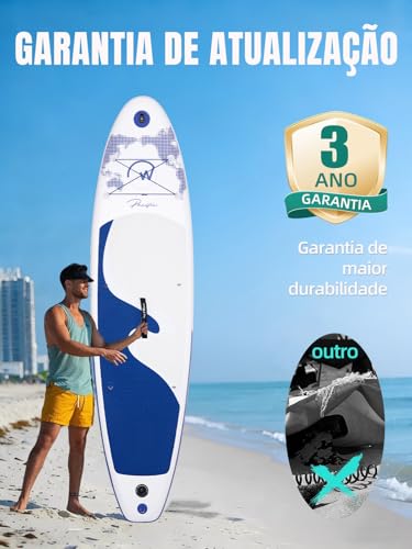Prancha de Surf Inflável Stand Up Paddle Adulto com Acessórios, Deck EVA Antiderrapante, 335×86×15CM, Suporta até 260 KG – Ideal para Iniciantes e Experientes
