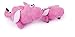 goDog Checkers Flying Pig Squeaky Plush Dog Toy, Chew Guard Technology - Pink, Small