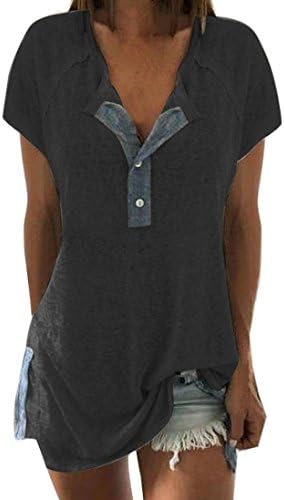 DAYSEVENTH Women Short Sleeve Loose Casual Button Blouse T Shirt Tank Tops
