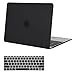 MOSISO Compatible with MacBook 12 inch Case with Retina Display (Model: A1534, Release 2017 2016 2015), Plastic Hard Shell Case & Keyboard Cover Skin, Black