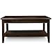 Laurent 39 in. Condo Apartment Coffee Table, Solid Wood with Shelf, Chocolate Cherry – Leick Home, 10503
