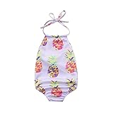 Viworld Baby Girl one Piece Swimsuit Pineapple Swimwear Backless Halter Sunsuit Summer Beachwear Outfit (Pineapple, 6-12 Months(80))