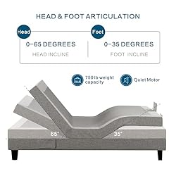Z-hom Twin XL Electric Adjustable Bed Frame, Zero
