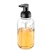 InterDesign Duo Foaming Soap Dispenser Pump for Kitchen or Bathroom Countertops, Clear/Matte Black