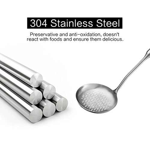DESLON Mesh Food Strainer Stainless Steel Colander with Hollow Handle Heat Resistant Cooking Tool