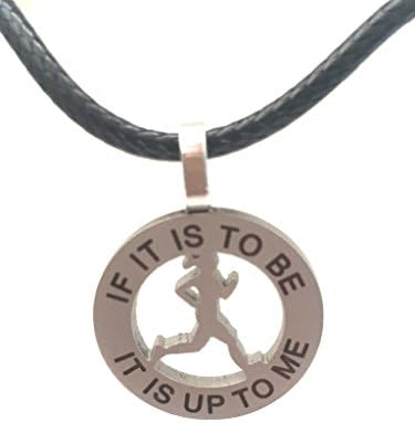 Runner Girl Mantra Charm Necklace - Jewelry by Run Inspired Designs - Style: If It Is To Be It Is Up To Me