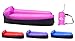 US Lounger Deluxe Pink & Black Fast Inflatable Portable Outdoor or Indoor Wind Bed Lounger, Air Bag Sofa, Air Sleeping Sofa Couch, Lazy Bed for Camping, Beach, Park, Backyard