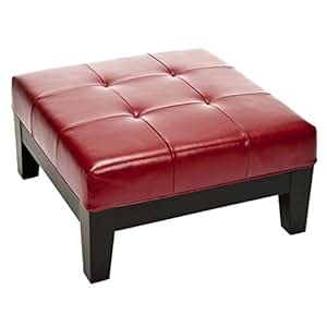 Amazon.com: Safavieh Jordan Square Cocktail Ottoman, Red: Kitchen & Dining