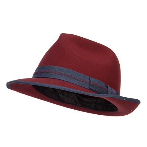 Women's Wool Felt Band Fedora - Apricot OSFM