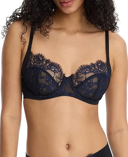 Skarlett Blue Women's Entice Lace Side Support Balconette Bra 334143, Black/Mid…