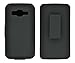 for Galaxy Rugby Pro, Rubberized Hard Shell Case w/Holster for Samsung Galaxy Rugby Pro i547, Black - Includes Key Chain (Hard Shell Black)