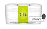 Aria Premium, Earth Friendly Toilet Paper, 12 Mega Rolls, 12 = 48 Regular Rolls, Eco Friendly Bath Tissue