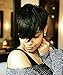 RUISENNA 100% Human Hair Short Wig for Black Women African American Pixie Wigs Black Straight Hair Wig With Side Bangs