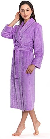 Cozy and Curious Flower Design Royal Plush Robe (Lavender, Small)