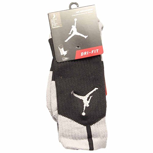 Nike 530977 Air Jordan Crew Socks Blk/Silver M