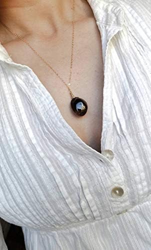 November Birthstone Natural Smokey Quartz in 14K Gold Necklace 18 Inches Length Valentine Gift for Her
