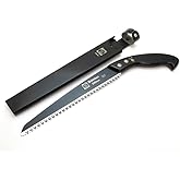 Saboten Japanese Pruning Saw 9.4 in (240mm) – Fluorine-Coated High-Carbon Steel Blade, 7.5mm Tooth Pitch, Smooth Pull Cuts, Wooden Handle, Wood Sheath Included, Made in Japan