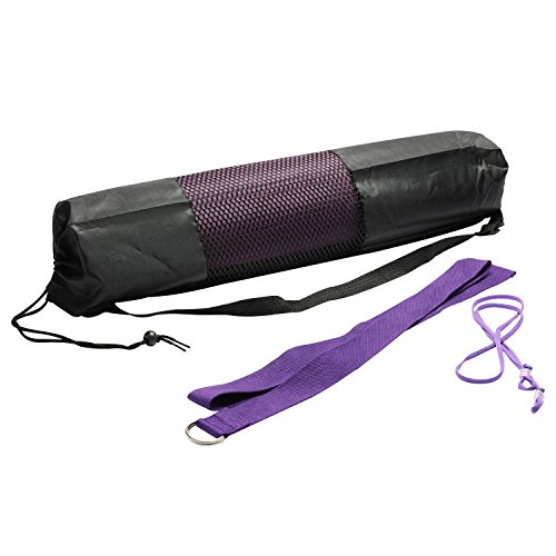 FrenzyBird Eco-Friendly,Reversible,Non-Slip,Double-Sided TPE Yoga Mat with Stretch Strap,Carry Strap and Mat Bag, Free of PVC and Other Harmful Chemicals, Extra-Thick,Ideal for Yogis - Thumbnail 2