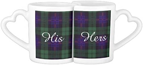 Endingfo Nixon Clan Plaid His and Hers Love Heart Couples White Coffee Mug