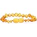 Baltic Amber Teething Bracelet/Teething Anklet For Babies, Toddlers & Kids (Unisex, Raw Unpolished Honey, 5.5