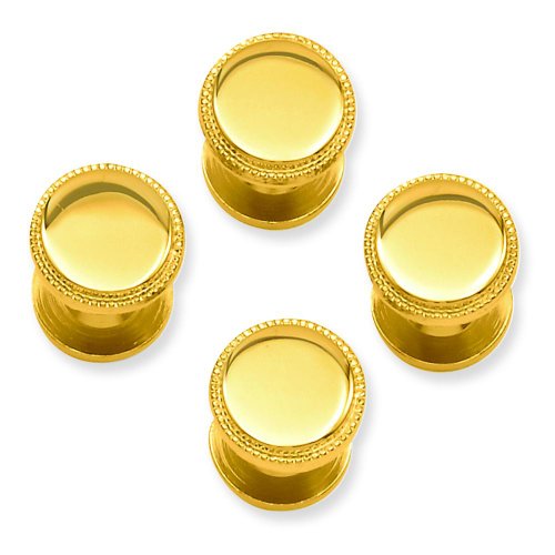 Gold Plated Round Shirt Stud