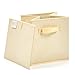 EZOWare Set of 6 Foldable Fabric Basket Bin Collapsible Storage Cube For Home, Shelf Cabinet (Beige)