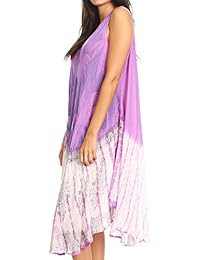 Sakkas Farzana Vestido de verano sin mangas para mujer, color café, Casual, talla única