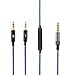 LANMU Replacement Cable For Sol Republic Master Tracks HD/Tracks HD2/Sol Republic V8/Sol Republic V10/Sol Republic 12/Sol Republic X3 Remote volume and Microphone Cable , Blue
