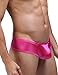 K-Men's Men's Pouch Breathable Smooth Ice Silky Triangle Bikinis Brief Underwear, Rose Red, Large
