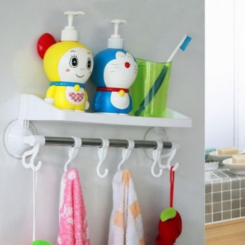 Hangers for Accessories New Wall-suckingcoat Hooks Wall Mounted Towel Holder Rack Bathroomcoat Hooks Wall Mounted with Storage Cupboard Hanger Kitchen Bar Hook (4)