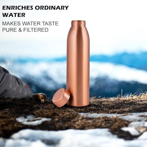 NORMAN JR. Gift Set of 3 Pure Copper Water Bottles (1L), Smooth Finish; Set of Ayurvedic Copper Bottles for Men and Women. Ideal for Father's Day, Mother's Day.