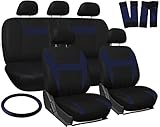 OxGord Car Seat Cover - Blue Black fits Car, Truck, Van, SUV - Full Set