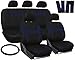 OxGord Car Seat Cover - Blue Black fits Car, Truck, Van, SUV - Full Set