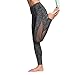 Chikool Workout Pants for Women High Waist Mesh Yoga Leggings Inner Pocket Grey