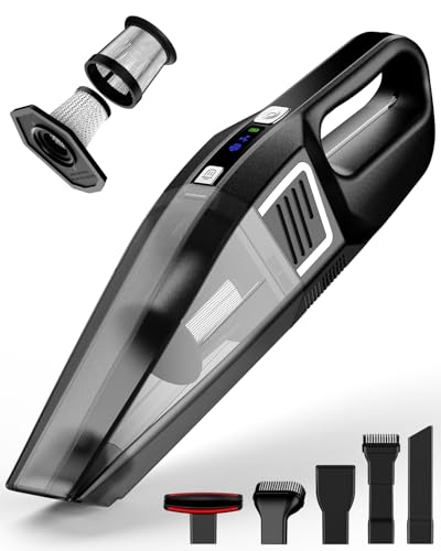 Handheld Vacuum Cordless, 9000PA Strong Suction, 2 Suction Modes, Fast Type-C Charging, Lightweight, Portable Car Vacuum Cleaner with for Home Pet Office