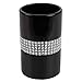 Crystal-Trimmed 4-Piece Ceramic Bathroom Set (Black), Chic Design Bathroom Accessory Set Bath Accessories For Bathroom Includes Soap Dish, Tumbler, Toothbrush Holder, and Lotion Dispenser