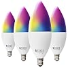 Sunco Lighting 4 Pack WiFi LED Smart Bulb, B11 Candelabra, 4.5W, E12 Base, Color Changing (RGB & CCT), Dimmable…