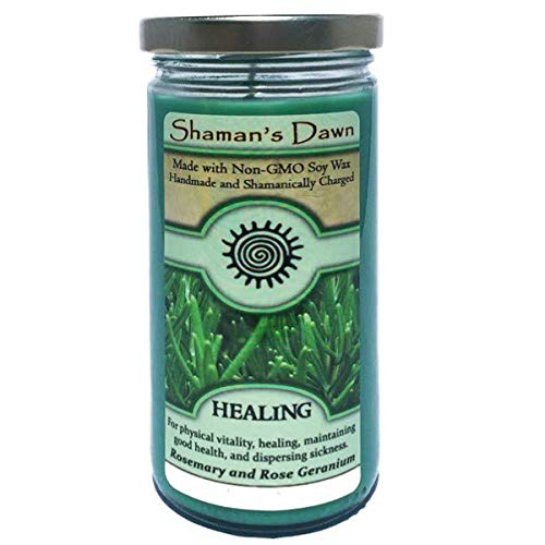 Sacred Tiger Presents Shaman's Dawn Healing Glass Jar Non GMO Soy Wax Candle Wicca, Pagan, Aromatherapy
