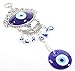 Turkish Blue Evil Eye Large Oval Eye with Flowers Amulet Wall Hanging Protection Home Decor Blessing Gift US Seller (GP9631)