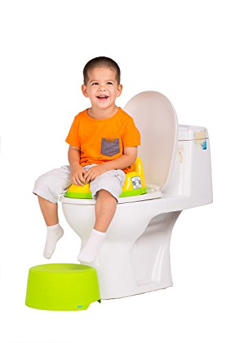 Kidsmile Potty Training Seat For Boys and Girls, Non-Slip and Sturdy Baby Toilet Trainer, Travel Potties with 2 Easy Grip Button, Double Base Support Safe Potty Ring for 6-48 Month, Blue Swan