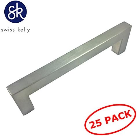 Swiss Kelly (25 Pack, CC: 3 Inch) Hardware Hollow Stainless Steel Kitchen Cabinet Handles Drawer Pulls Dresser