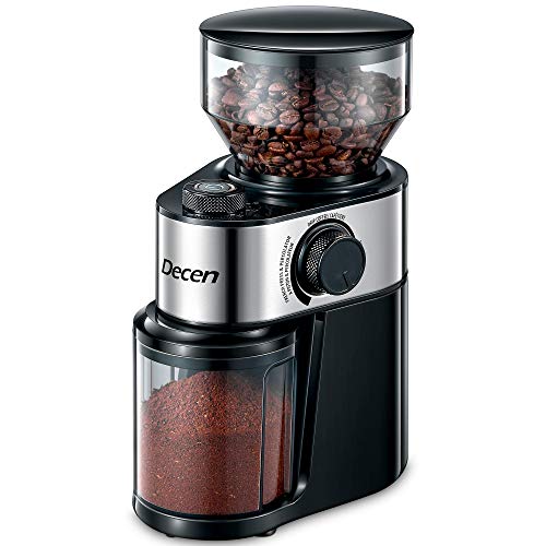Decen Electric Burr Coffee Grinder, Precise Grind Settings Burr Coffee Bean Grinder,214 Cup for